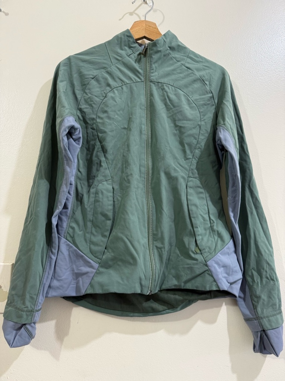 lululemon athletica Sage Green Utility Jacket with Gray Panels